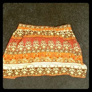 LINEN BLEND PULL ON SKIRT